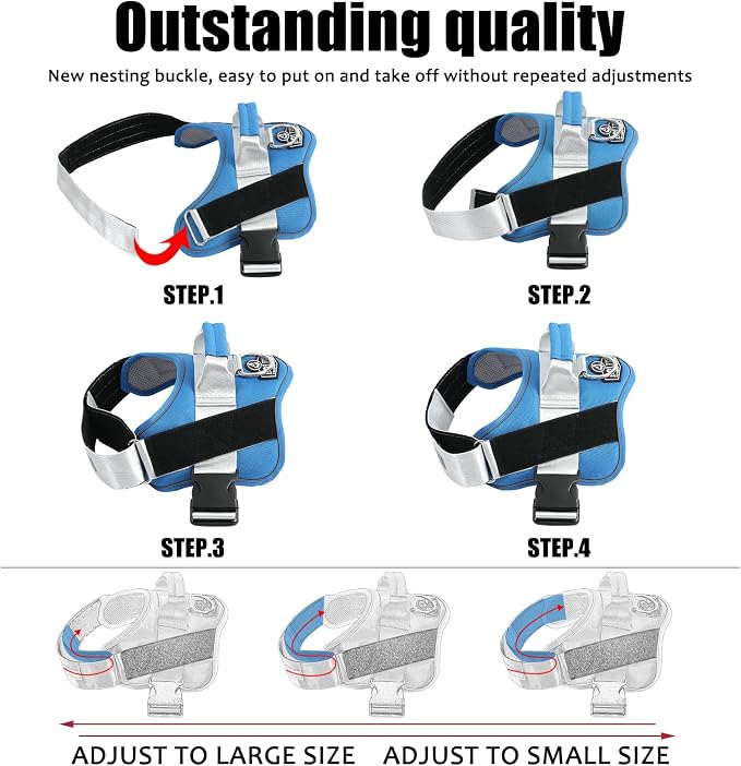 Dog Harness, No-Pull Reflective Dog Vest, Breathable Adjustable Pet Harness with Handle for Outdoor Walking - No More Pulling, Tugging or Choking - Image 4
