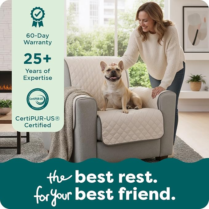 FurHaven Water-Resistant Sofa Cover for Dogs & Cats, Reversible Couch Protector with Secure Straps and Pinsonic Quilted Fabric, Machine Washable Couch Cover, Sofa Sized, Gray Mist - Image 9