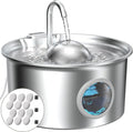 Stainless Steel Cat Water Fountain: Cat Fountain with with 6 Filters + 3 Sponges - 88oz/2.6L Slient Pet Water Fountains for Cats Indoor - DCTROD Kitten Fountains - Gifts for Cats Dogs Small Animals by Dctrod