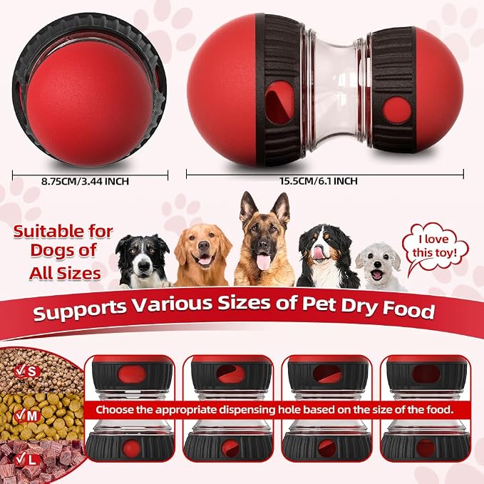 Mankoda Interactive Dog Puzzle Toy, Rolling Treat Dispenser Slow Feeder | Adjustable Kibble Outlet, Mental Stimulation, Reduces Fast Eating, Indoor Dog Enrichment Toy, BPA-Free, GRS Certified, 2PCS - Image 4