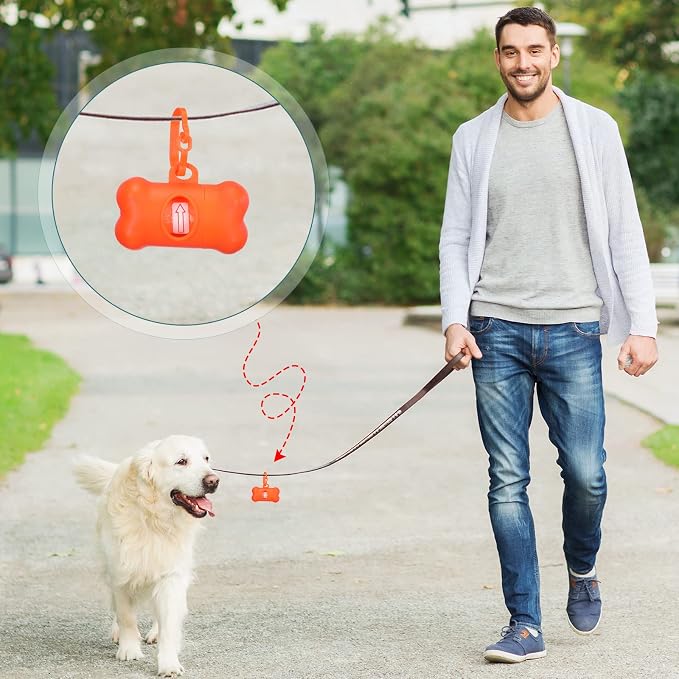 Zhehao 120 Pcs Bone Dog Poop Bag Dispensers with Bags and Hooks, 8 Colors | Compact Dog Waste Bag Holders for Walking, Hiking, Camping and Travel - Image 5