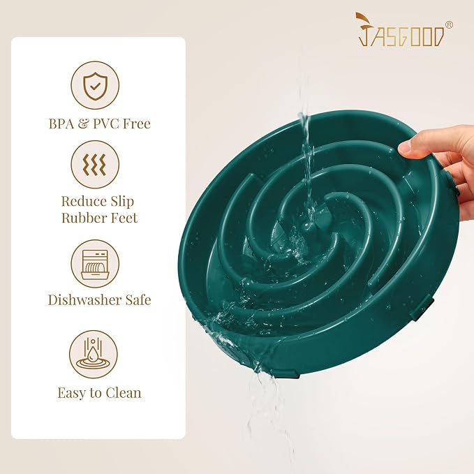 JASGOOD Slow Feeder Dogs Bowl for Large Medium Dogs,Anti-Gulping Pet Slower Food Feeding Bowls Stop Bloat,Preventing Choking - Image 5