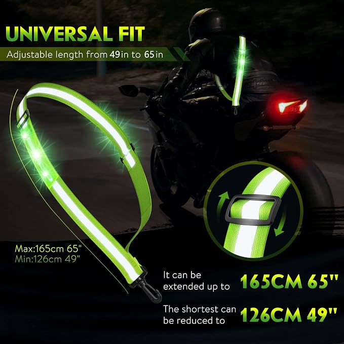 Simket Reflective Walking Gear, Rechargeable Led Reflective Sash, Adjustable Night Walking Safety Gear, High Visibility Safety Lights for Walking at Night for Men Women Jogging Running Biking - Image 4