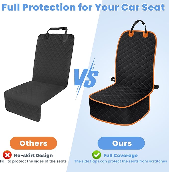 ELONGRIVER Dog Car Seat Covers, Waterproof Front Seat Cover | Scratch-Proof, Nonslip Pet Passenger Seat Cover Protector, Universal Fit for Cars Trucks SUVs, Standard Size 1 Pack - Image 5