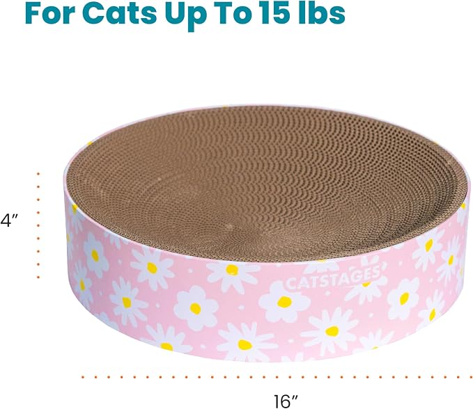 Catstages Scratch & Snuggle 2-in-1 Cat Scratcher & Lounger, Corrugated Cardboard Scratching Pad, Bowl-Shaped Design for Kittens & Indoor Cats up to 15 lbs, 16" - Image 6