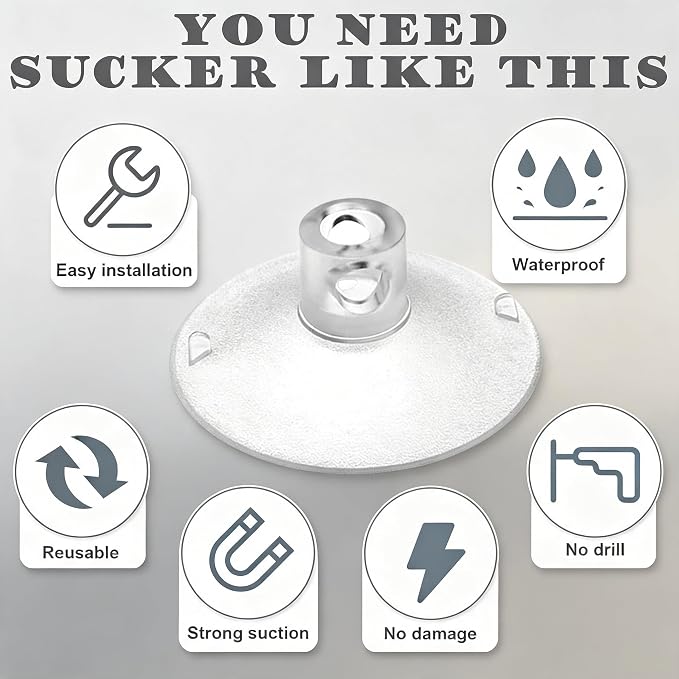 Cat Window Perch Suction Cup Replacement Accessories Clear Strong Suction Cup with Stainless Steel Screw Nuts, Set of 4 (Clear) - Image 4
