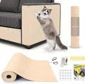 Cat Scratch Furniture Protector: 39.3"x15.8" High Self-Adhesive | Cat Scratch Carpet Trimmable for Couch Scratcher Protector from Claws Scratching Mat Lasts 3-6M 3min Install, Khaki by Finvizo