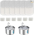 Cat Water Fountain Filter, 6 Pack Replacement Filters & 6 Pack Sponges for 74oz/2.2L & 135oz/4L Stainless Steel Cat Fountain, Pet Water Dispenser Filter by Unknown