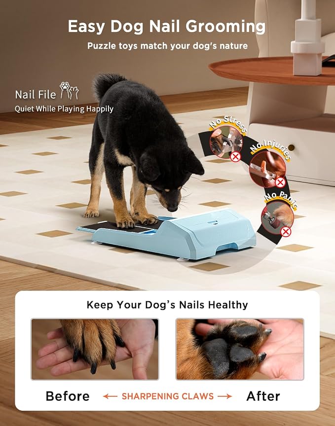 Dog Nail File Toy with 2 Dog Treat Puzzle | Interactive Dog Enrichment Toys, IQ Training, Dog Scratch Pad for Nails, Slow Feeder, 2 Level In 1 Dog Puzzle, Anti-Slip - Image 3