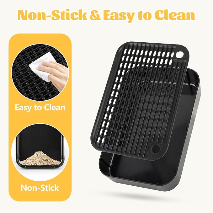 Cat Litter Box Step, Litter Box Ramp Catcher with Filter Function, Black | Litter Box Ramp for Kittens & Old Cats, Washable, Anti-Tracking, Non-Slip Litter Catcher, Easy to Clean - Image 4