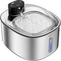 Stainless Steel Cat Water Fountain, 152fl.oz / 4.5L Cordless Cat Fountain | Wireless Pet Fountain; 5000mAh Battery; Indoor; Triple Water Modes; 25 dB Ultra-Quiet by WILKIEE