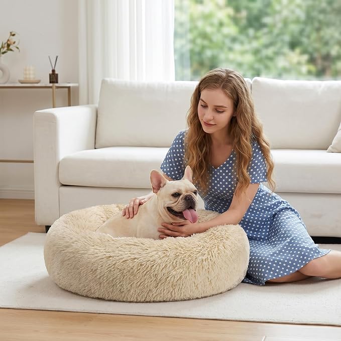 MIXJOY Orthopedic Dog Bed Comfortable Donut Cuddler Round Pet Beds Ultra Soft Washable Dog and Cat Cushion Bed (30'', Coffee) - Image 8
