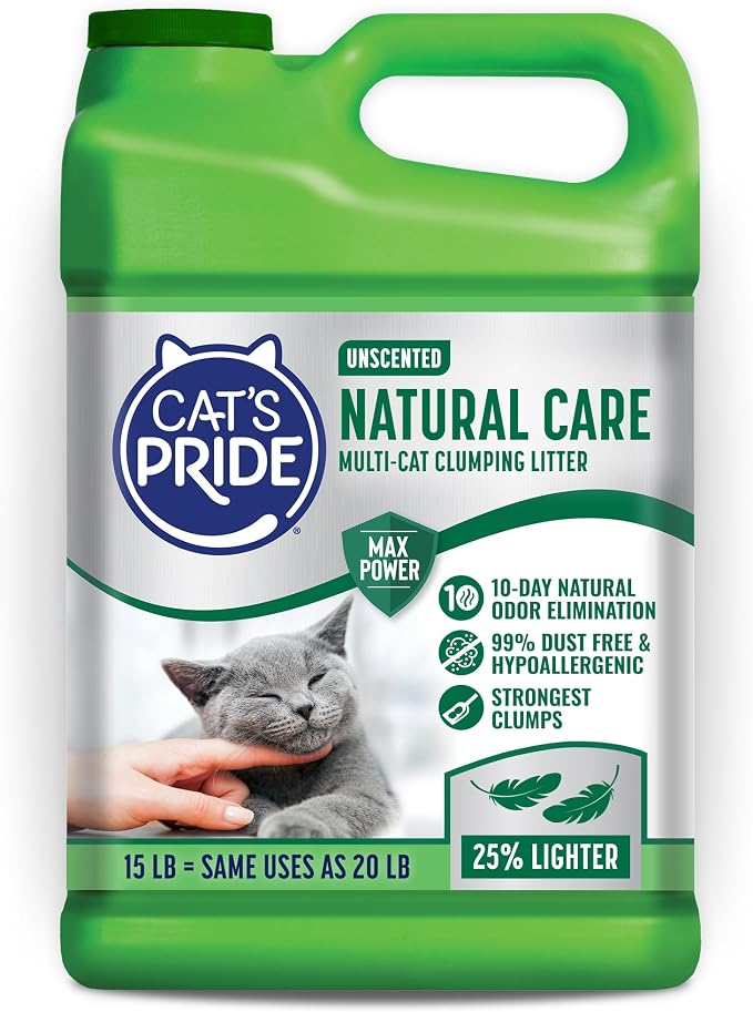 Cat's Pride Natural Care Odor-Eliminating Hypoallergenic Litter 15lb by CatsPride