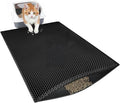 Cat Litter Mat, 29.9'' x 24''Inch, Double Layer Waterproof Proof Litter Box mat, Non-Slip Design, Reduces Litter Scatter, Easy to Clean, Black Cat Litter Trapping Mat by Unknown