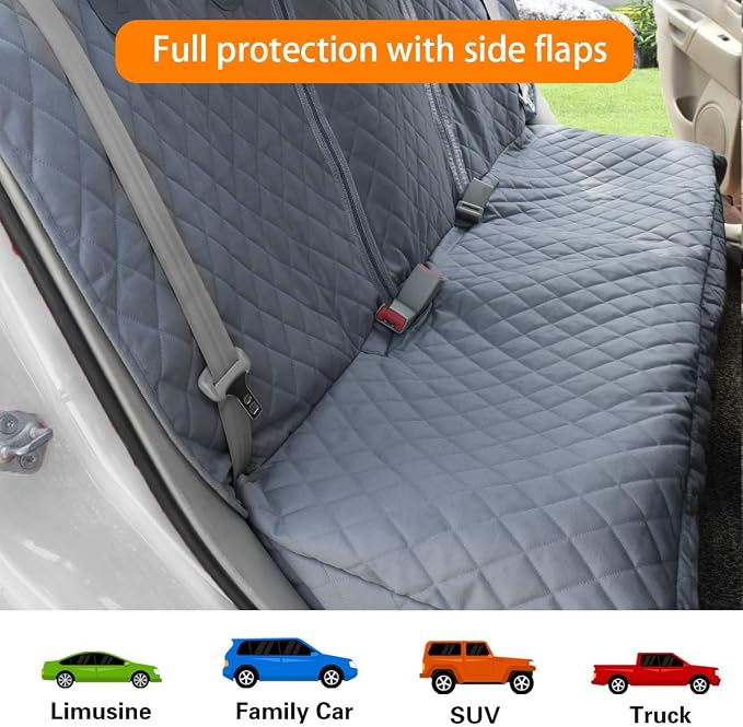 Honest Dog Car Seat Covers, Dog seat Cover with Side Flap for Cars, Trucks, and Suv's - Waterproof & Nonslip Pet Seat Cover for Backseat - Image 8