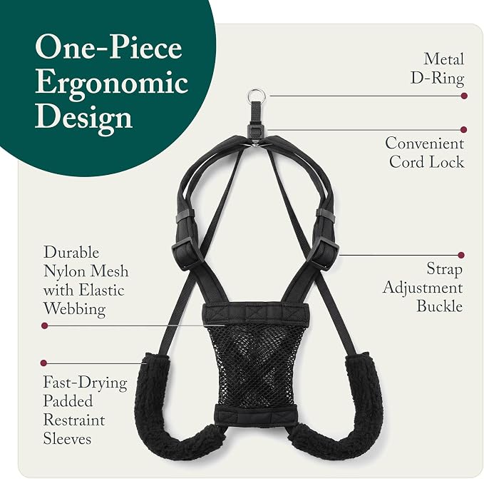 Sporn No Pull Dog Harness, Durable Nylon Mesh Harness for Small Dogs, No Choke Design, Padded Restraint Sleeves, Adjustable Fit, Easy On/Off, Ideal for Small Breeds, Black - Image 4