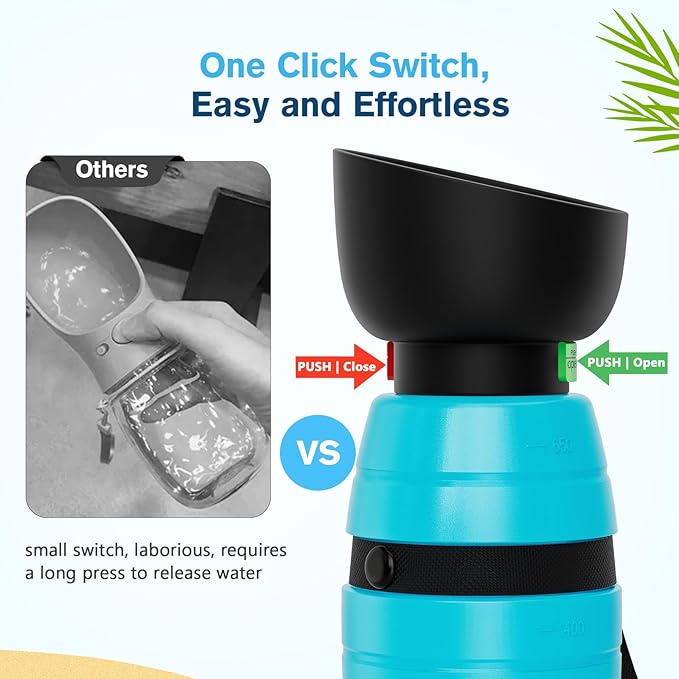 Pecute Portable Dog Water Bottle 29oz, Pet Walking Water Bottle | Dog Travel Water Bottle, Leakproof, Lightweight Dog Water Bottle Dispenser for Outdoor Walks Trips Hikes Travels - Image 5