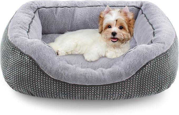 Dog Bed for Small Dogs - Washable, Orthopedic, Calming & Warming - Durable Pet Bed with Anti-Slip Bottom (25"x21"x8") by INVENHO