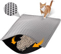 ondware Cat Litter Mat 24 x 15 in, Double Layer, Waterproof, Gray | Honeycomb EVA litter trapper, urine-proof non-slip base, soft on paws, easy shake or rinse clean by ondware