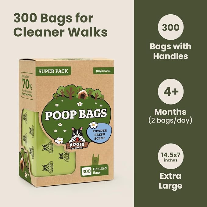 Pogi’s Dog Poop Bags with Handles – Extra-Thick, Leak-Proof, Large, Fresh Scent, 300-Count - Image 6