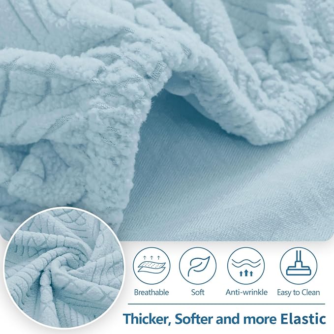 hyha Individual Couch Cushion Covers, Sofa Seat Cushion Covers Washable | Stretch Dog Couch Cover, Elastic Bottom, Anti-Slip Furniture Protector, Ideal For Pets & Kids, Durable Sofa Slipcover, 3 Pcs - Image 3