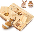Guinea Pig Foraging Toys, 6 in 1 Hamsters Wooden Interactive Enrichment Toys, Treat Dispenser for Small Animal, for Rabbits, Bunny, Chinchillas, Rats and Gerbils by MWAOWM