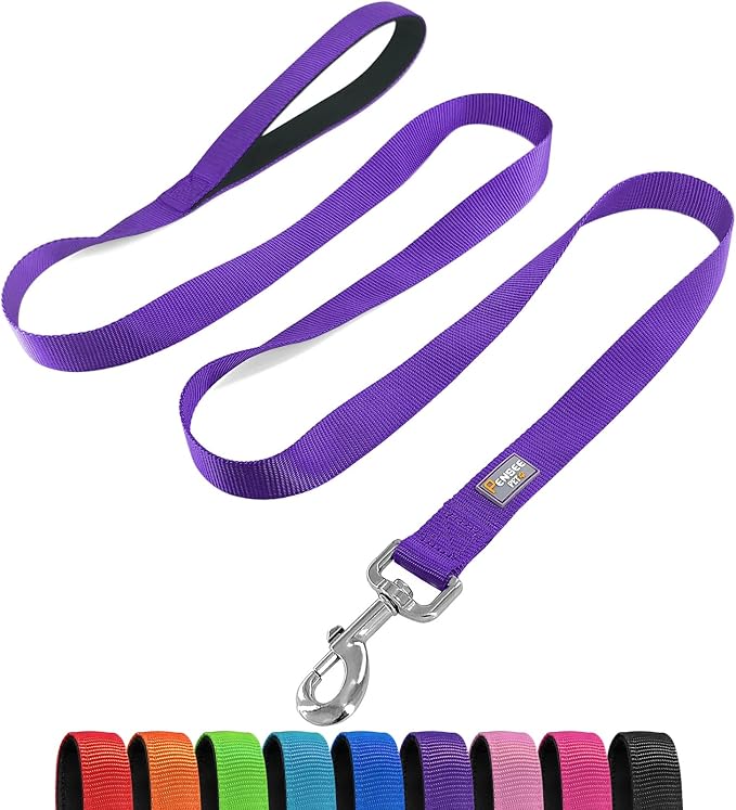6 FT Reflective Dog Leash for Medium Dogs,Purple | Padded Handle,Metal D-Ring,Heavy Duty Nylon Webbing, for Walking & Training by Penseepet