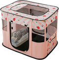 Portable Pet Cat Playpen,Cat Cages Indoor Collapsible Dog Crates Tent Kennel Playpen for Dogs Cat and Rabbit Travel Dog Playpen Indoor & Outdoor (Small（27.6" L x 21.7" W x 17.7" H）, Pink) by XRG