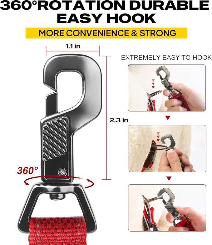 Fida Heavy Duty Dog Leash for Medium Large Dogs, 4 FT, Dual Padded Handles | Traffic Handle for Close Control, Advanced Easy Snap Hook, Reflective, Strong Nylon Webbing for Daily Walks & Training, Red - Image 4