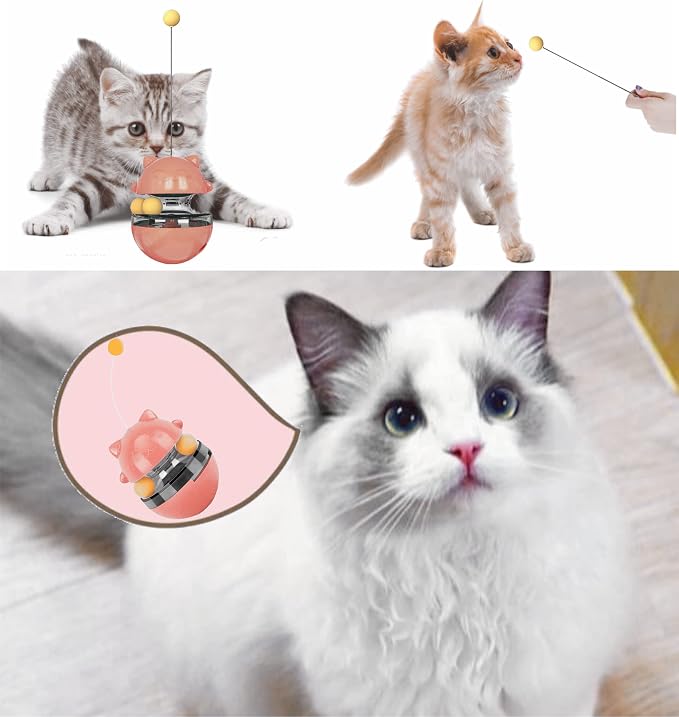 Cat Treat Dispenser Tumbler Interactive Puzzle Feeder, Cat Snacks Temptations Ball Food Puzzle Toy - Image 6