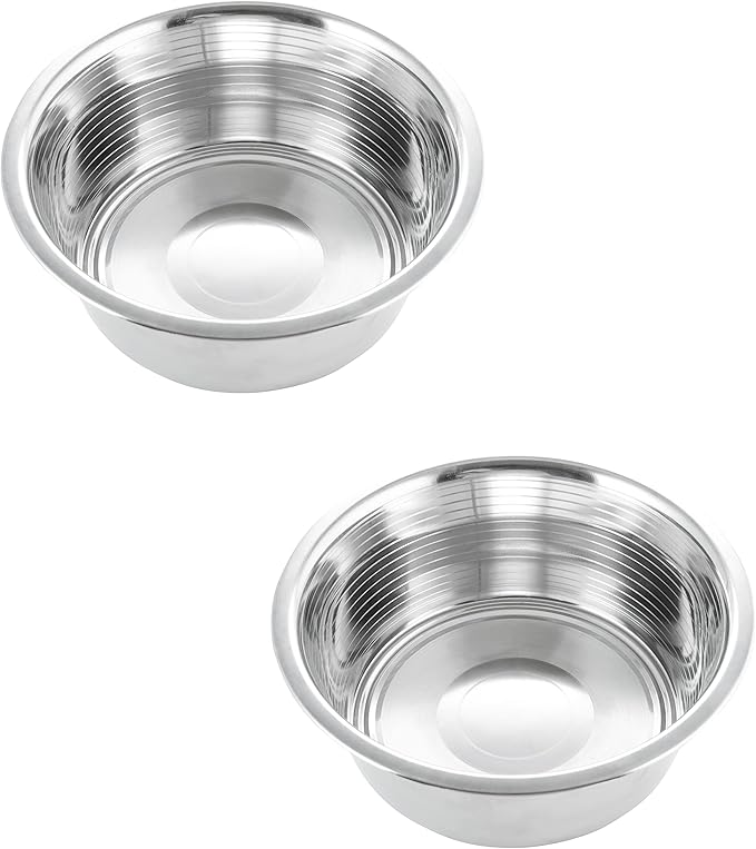 HB 2.5 Cups Stainless Steel Dog and Cat Bowls Small - 6.2" Diameter | fits Raised Pet Feeders with Opening 5.4"- 5.8" (2-Pack) by HellBlues