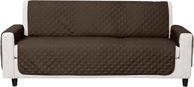 Furhaven Water-Resistant & Reversible Sofa/Couch Cover Protector for Dogs, Cats, & Children - Two-Tone Pinsonic Quilted Living Room Furniture Cover - Espresso/Clay, Sofa - Image 4