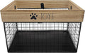 Rae Dunn Pet Toy Basket - Metal and Wood Dog Storage Cat Bin Organizer for Puppy Leash, Blanket, Treats, Food, Accessories Container Baskets Dogs,9.75" x 8" 6" by RaeDunn