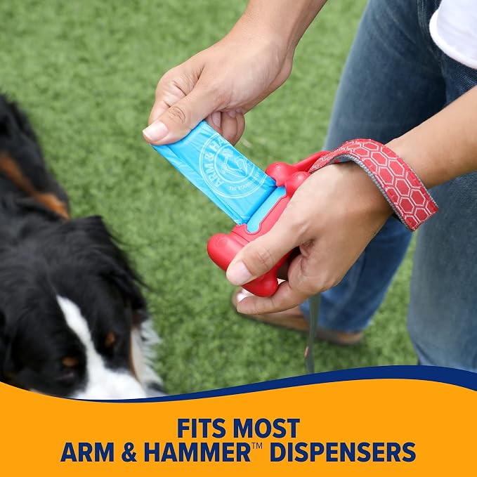 Arm & Hammer Durable Disposable Dog And Cat Waste Bags With Activated Baking Soda, 180 Dog Poop Bags, 9 x 14 Inches, Blue (Pack of 2) - Image 7