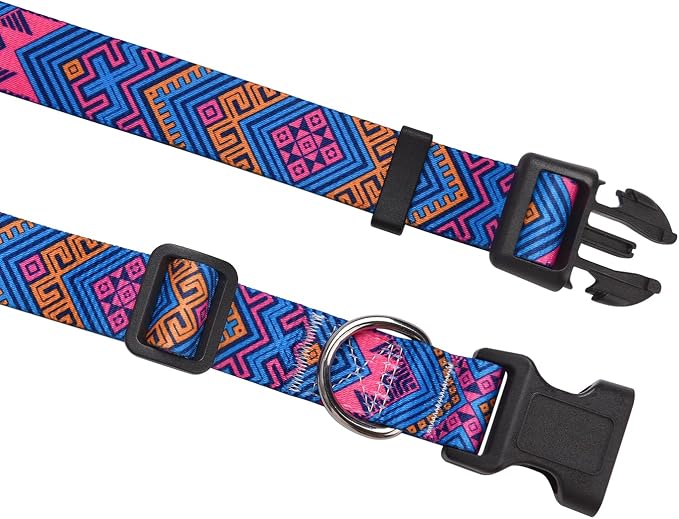 Mihqy Dog Collar for Small Dogs Puppy Cats, Orange Ethnic Style,XS | Neck Fit 7.9"-11.8", Multiple Patterns，4 Sizes for Small Medium Large Dogs, Comfortable for Walks and Outdoor Hikes - Image 5