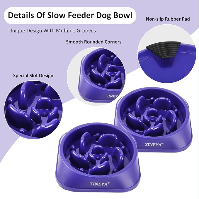 YINEYA Slow Feeder Dog Bowls, Pet Supplies That Slow Down Eating, Pet Food Bowls, Maze Dog Puzzle Feeder for Medium Breed | Dog Food Bowl Slow Down Eating Prevents Bloat, Promotes Healthy Digestion, Puzzle Feeder Interactive Makes Meal Time Fun - Image 4