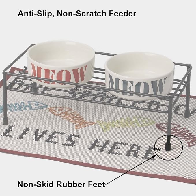 PetRageous 81030 Gizmo's Set The Table Steel Frame Dog Feeder, 3-Inch Tall Dining Table by 13-Inch Long and 5.75-Inch Wide, Holds Two 5.5-Inch Diameter Bowls, for Small and Medium Dogs and Cats, Black - Image 7
