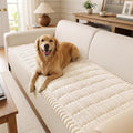 decorUhome Couch Cover for Dogs, Non Slip Fuzzy Thick Pet Sofa Protector | Pet Friendly, Machine Washable, Fits 4-Cushion Sofa, Protects Against Pet Hair, Scratches & Daily Messes, White, 27.6" x 88" by decorUhome