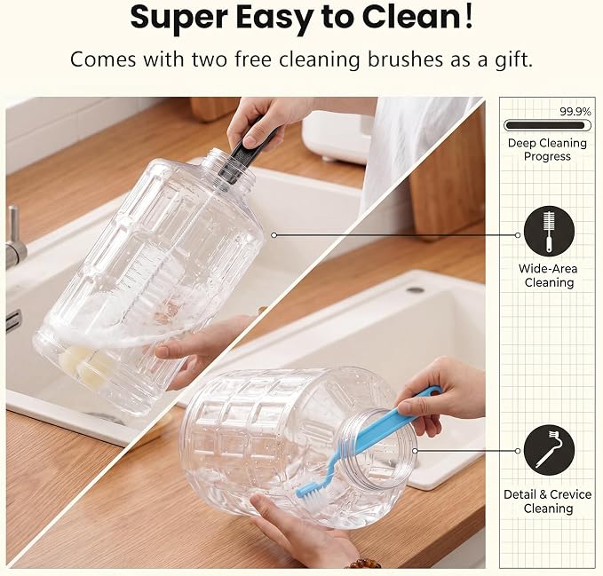 CZPET Dog Water Bowl Dispenser 7L, Wider Mouth Gravity Refilling (White) | With Stainless Steel Bowl Gravity Waterer, Large Capacity and Drinking Area Noise-Free for Pets - Image 2