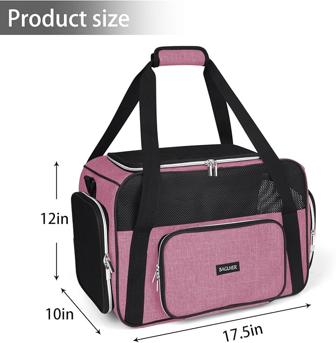BAGLHER Pet Travel Carrier, Cat Carriers Dog Carrier for Small Medium Cats Dogs Puppies, Airline Approved Small Dog Carrier Soft Sided, Collapsible Puppy Carrier - Image 2