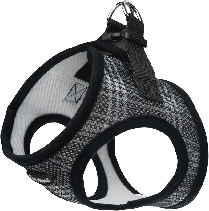Bark Appeal Black Plaid Step-in Dog Harness for Extra Small Sized Pets – Updated Sizing, Re-Measuring is Essential – Soft Vest Harness – Anti-Choke with Adjustable Strap & Heavy Duty Clip – XXS by BarkAppeal