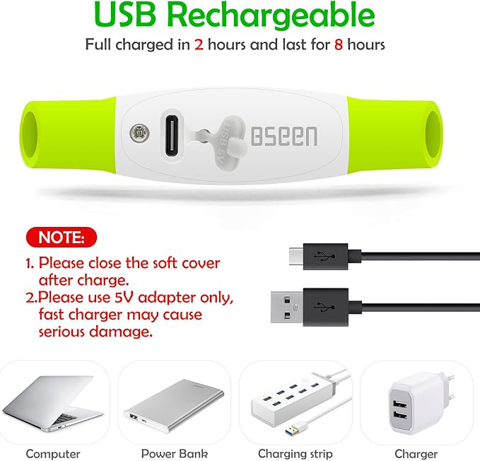 Led Dog Collar, BSEEN USB Rechargeable Flash Light up Dog Collar | Pet Safety Necklace Makes Your Beloved Dogs Be Seen at Night for Small Medium Large Dogs(Green) - Image 4