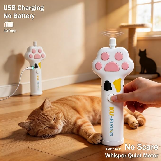 Cat Toy Launcher for Kitten Toys, Cat Toys Interactive, Automatic Cat Toy | Interactive Cat Toys for Indoor Cats, Cat Fetch Toy Launcher with 10 Discs, Cat Toys for Bored Indoor Adult Cats,Best Cat Toy - Image 6