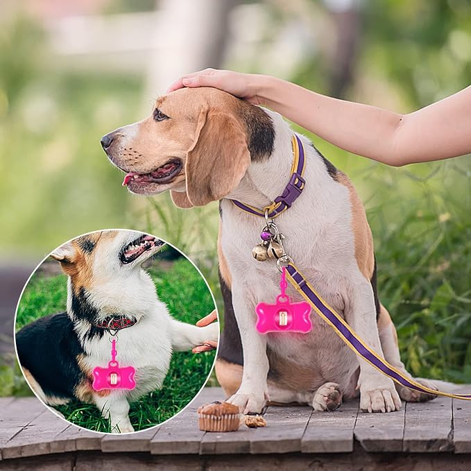 Arroyner 40 Pack Bone Shaped Poop Bag Dispenser Pet Waste Disposal Bag Dispenser (Random Color) - Image 5