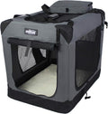 EliteField 3-Door Soft Dog Crate with Bed & Carrying Bag (2-Year Warranty) | 3 Mesh Doors, Steel Frame, Removable & Washable Crate Cover and Bed Cover, Storage Pockets, Indoor/Outdoor, Foldable by EliteField