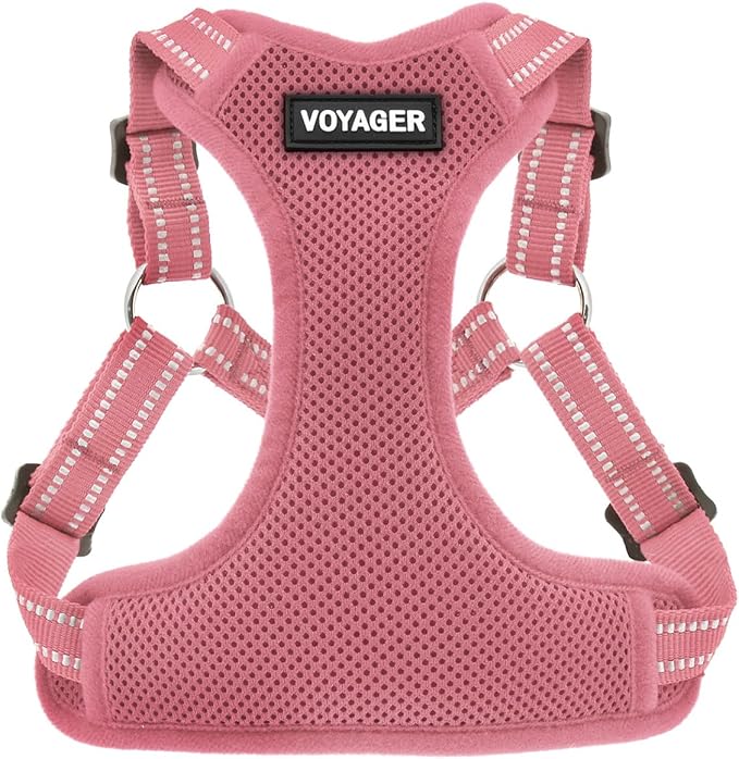 Voyager Step-in Flex Adjustable Dog Harness - Pink, X-Small | 13 - 16" in Chest, Fully Adjustable, Reflective Bands, All Weather Breathable Air Mesh, Lightweight, Fast Drying by BestPetSuppliesLLC