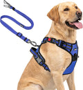 Joytale No Pull Dog Harness & Seat Belt, Easy On 3-Buckle, L, Navy Blue | Front Clip Reduces Pulling, Escape-Resistant Design, Adjustable Fit, Soft Padding for Comfort, Secure Tether for Safer Travel by Joytale