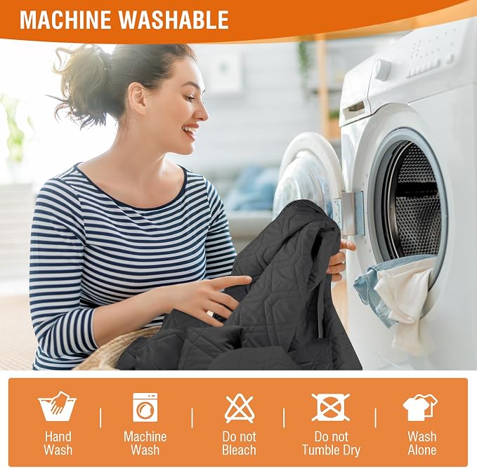 VANSOFY 100% Waterproof Recliner Chair Covers Washable, Charcoal Gray, 20" | Non-Slip, Slipcover with Pocket, Furniture Protector, Elastic Straps, Chair Cover for Pets, Dogs - Image 7
