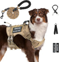 No Pull Tactical Dog Harness for Large Dogs, Service Dog Vest, XL, Brown | Tactical Dog Vest Harness and Leash Set, Adjustable Military Service Dog Harness with Handle for Medium Large Dogs by Yungaspy