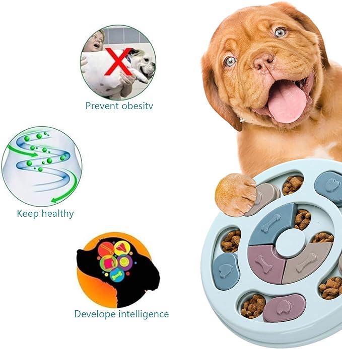 DR CATCH Dog Puzzle,Dogs Food Toys for IQ Training & Mental Enrichment,Dog Treat Puzzle(Blue) - Image 4
